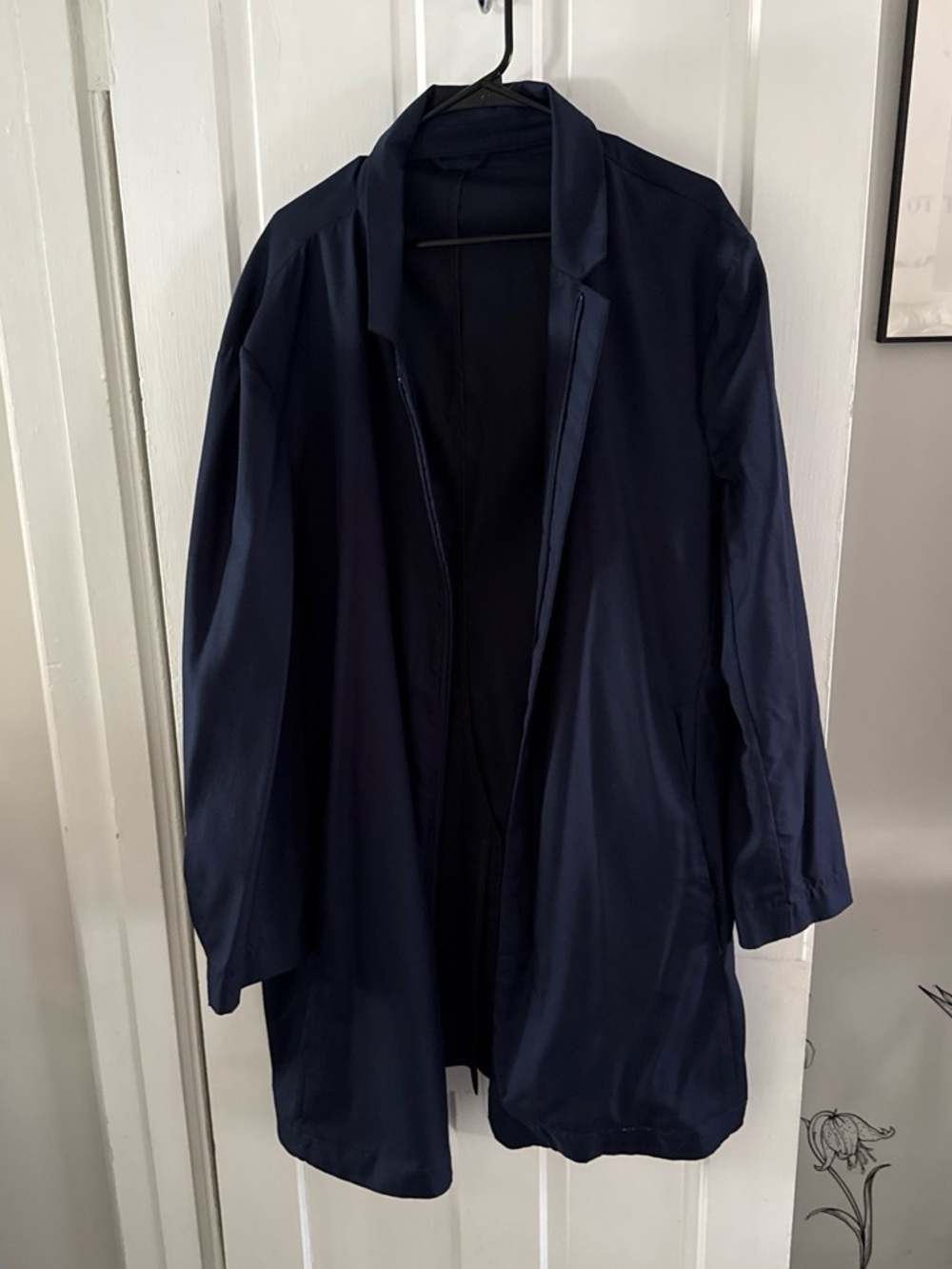 Alfani Navy Open-Front Trench Coat